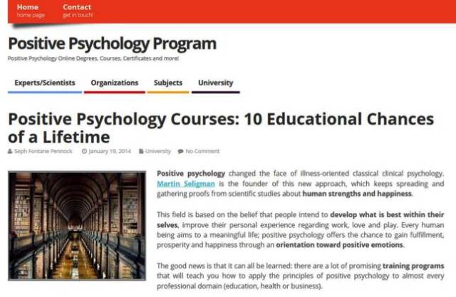 Positive Psychology Courses