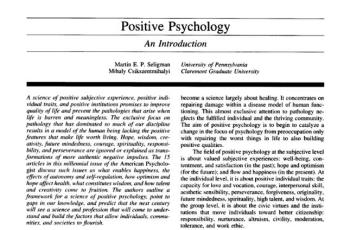 Positive Psychology - An Introduction